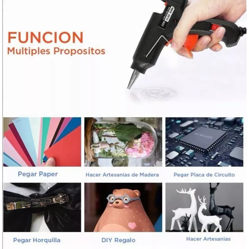Homheal Pistola De Silicon Caliente Eléctrica Pegamento 50 Barras