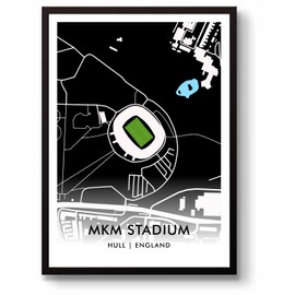 GroundDesigns HULL FC Rugby League Gift MKM STADIUM Art A3 Print HFC
