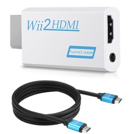 Zacro Wii Hdmi Adapter Wii Hdmi Wii to HDMI Full HD Converter Display Port to HDMI Adapter 720P 1080P HD Video Audio Output with 1m greater Speed HDMI Cable for Wii Display