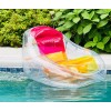 Swimways Dry Float Socializer Pool Float Translucent Inflatable Recliner Chair