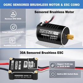 OGRC MINI 2030 1/18 RC Sensored Brushless Racing Motor with 30A ESC LED Program Card Combo for TRX4M 1/18 Scale RC Crawler Upgrade Parts