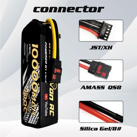 CNHL 10000mAh 4s Lipo Battery 100C 14.8V Lipo Battery Soft Case RC Battery with QS8 Connector Compatible with RC Car Truck Tank RC Boat Racing Models