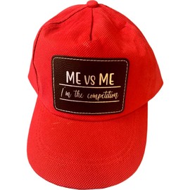 Custom Baseball Cap, Me Vs Me I'm The Competition, Faux Leather Patch, Dad Hat, Motivational Hat, Patch Hat, Trendy Hat, Inspirational Hat