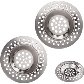 Wiredock (Set of 2) Stainless Steel Kitchen Sink Strainer Plug, Standard Strainer Drain Protector for Bathroom/Kitchen, Hair Catcher for Bathtub/Shower 2.87 inches 7.3 cm|SH033