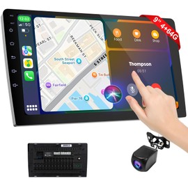 9 Inch Wireless Carplay Screen for Car,Double Din Car Audio Receivers with Voice Control,HD Portable Car Stereo Touch Screen with Backup Camera