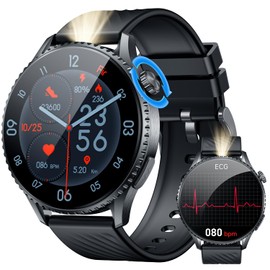 Men's Smartwatch with Bluetooth Phone Function Fitness Watch: 1.56 Inch AMOLED Smart Watch ECG + HRV Sports Watch with 24H Heart Rate Blood Pressure Fitness Tracker IP67 Waterproof Watches Compatible
