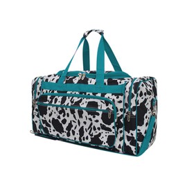 NGIL Canvas 23" inch Duffle Bag (Cow Splatter-Turquoise Blue)