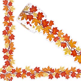 FYSUIMU 65.6Ft Fall Maple Leaf Bulletin Board Border Autumn Vine Leaves Die Cut Trim Border Roll for Thanksgiving School Classroom Office Chalkboard Decor