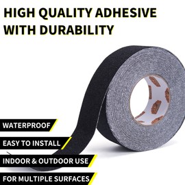 TAPEBEAR Grip Tape Anti Slip Traction Tape 3 Inch x 60Ft, Non Slip Tape Waterproof Heavy Duty Safety Tape for Indoor Outdoor Steps Stairs Treads, Strong Grip