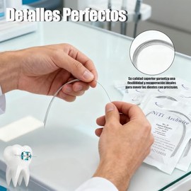 100 Unidades de Arco Niti Orthodontic Wires, Arco de Niti para Ortodoncia, Archwire Dental de Aleación Níquel Titanio para Tratamiento de Ortodoncia