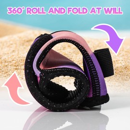 JNSTU Kids Water Socks 3mm, Neoprene Anti-Slip Sand Socks for Swimming Surfing Beach Diving Boots Water Sports, Keep Feet Warm and Safe (Pink, 6.5-9 Toddler)