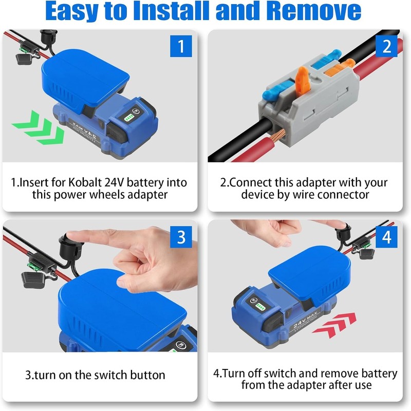 2 Packs Power Wheel Adapter for Kobalt 24V KB624-03 KB524-03