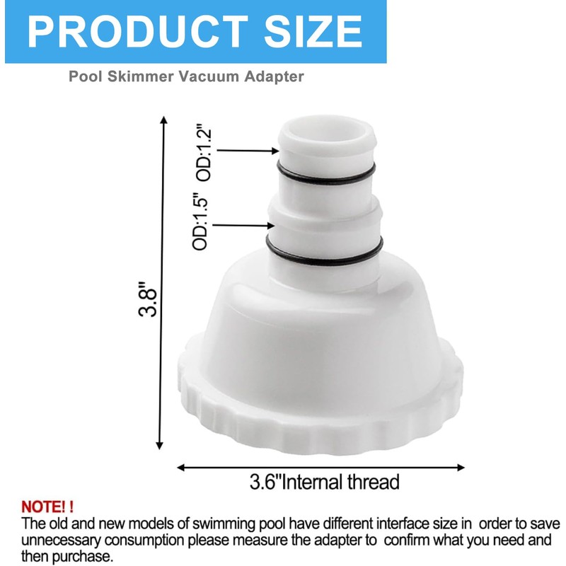 NUHFUFA Vacuum Adapter RP/RX Skimmer Attachment Compatible with Summer Waves