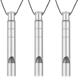DIFLAX Pack of 3 Emergency Whistle, Safety Whistle, Titanium, Survival Whistle, Signal Whistle, Metal Whistle, Loud for Outdoor, Camping, Hiking, Boating, Dog Training, Reliable