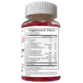 GummBear.com Super Hair Skin & Nails Vitamin Gummies - Fortified with Biotin & Marine Collagen - 60 Gummies