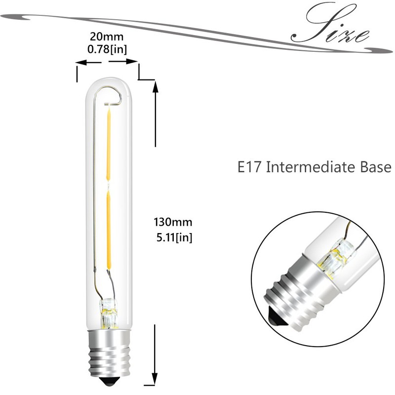 Bonlux LED T6.5 Exit Sign Clear Light Bulbs, 2W E17
