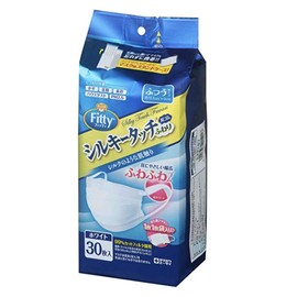 Fetty Silky Touch Ear Rubber Fluffs, 30 Sheets, White, Normal, Economy Pack, Case Included, Set of 2