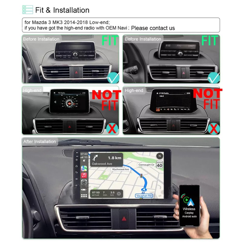 Unbranded Apple Carplay Android 12 32G Cam WIFI GPS Car