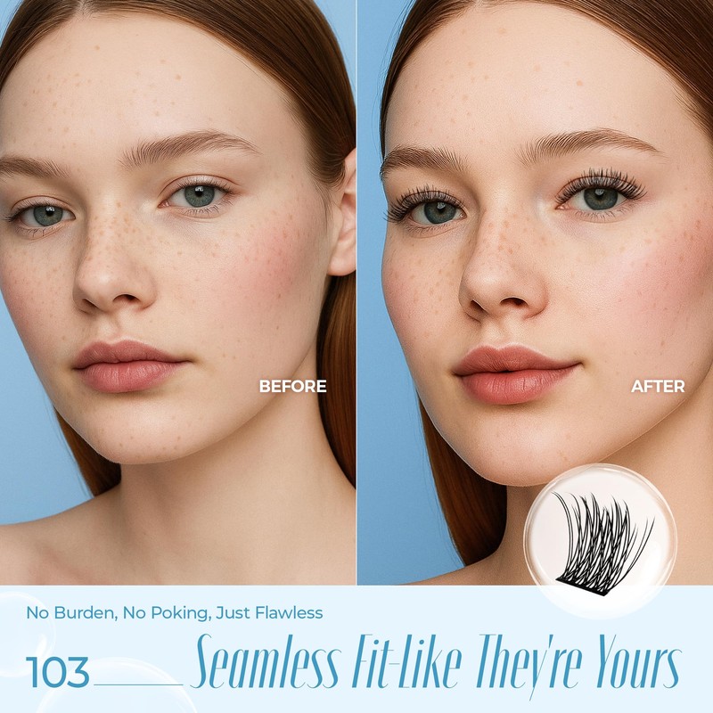 LASHVIEW Cluster Lashes,Lash Clusters Natural Look Cluster Lashes Extensions Super