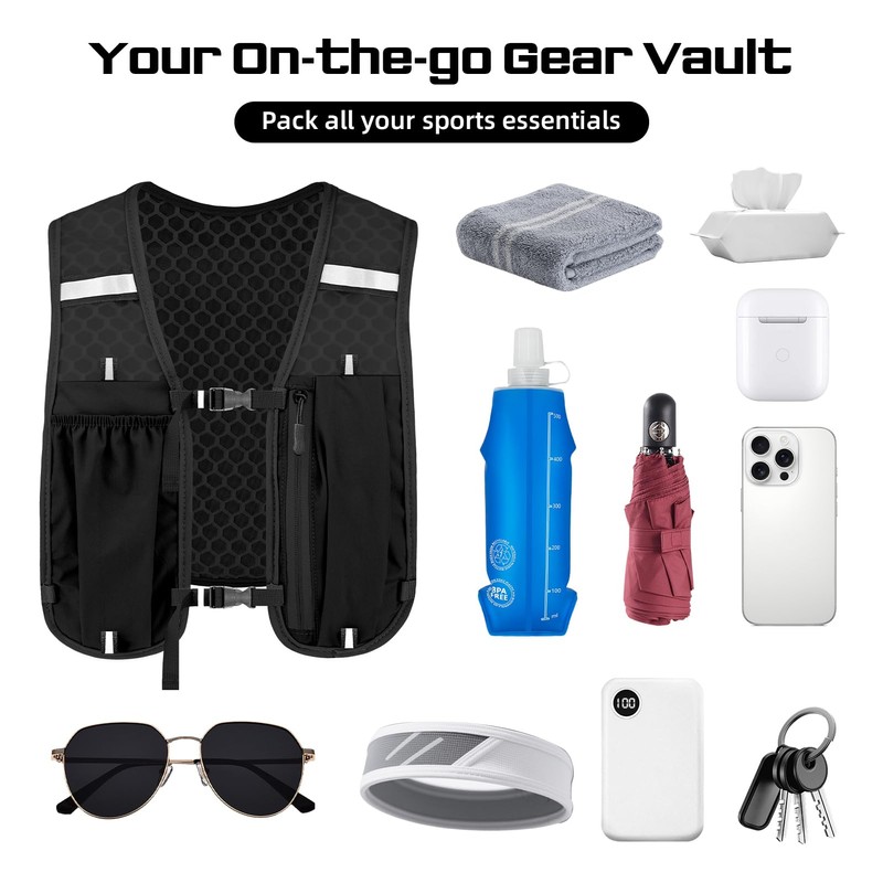 LED Running Vest with Water Bladder for Men Women, Lightweight