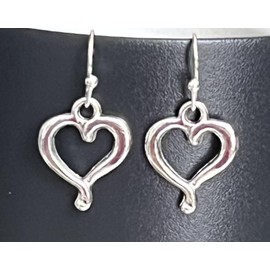 Little Silver Heart Dangle Earrings Love Romance. Jewelry Earrings for Women #3298FE371