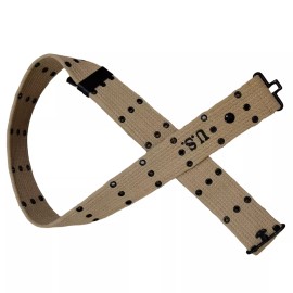 Original Reproduction WWII M1936 Webbing Canvas Pistol Belt Khaki Marked U.S