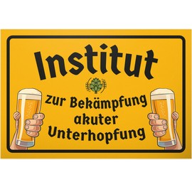 DankeDir! Institut Bekämpfung Unterhopfung Sign Plastic 30 x 20 cm Alcohol Party Photo Booth Requiste Gift JGA Gift Birthday Gift Funny Saying Birthday Decoration Party Decoration