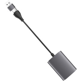 TEHAUX USB Type C to Dual Adapter Converter Hub for Dual Screen Display Compatible with Laptops Tablets Deep Grey Color