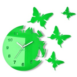 Round and modern butterfly wall clock with no tick sound