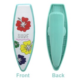 Kirmoo 4 Pieces Beach Towel Clips for Beach Pool & Cruise Chairs Margarita Surfboard,Plastic Clothes Pins Beach Towel Holders Secure Clips Set of 4 (Surfboard-4 Pack)