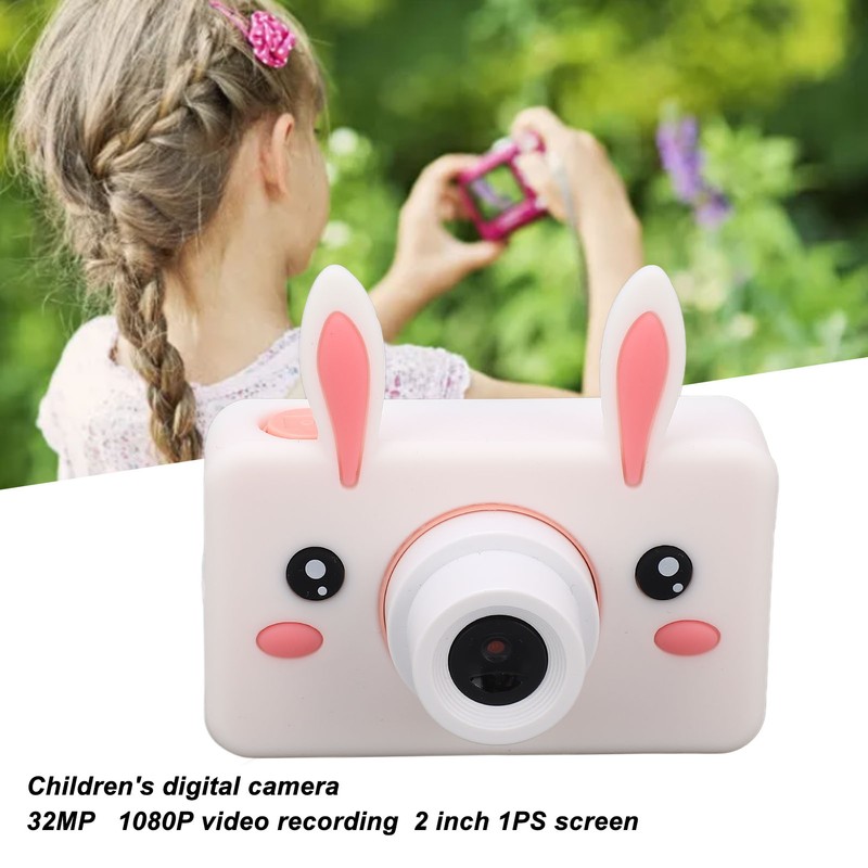 Kids Camera Toys HD 32MP Cute Small Rabbit Shaped Case