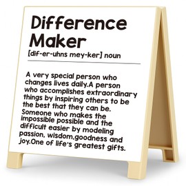 Difference Maker Gifts for Boss Leader Teacher Nurse Coach Mentor, Thank You Appreciation Christmas White Elephant Gifts for Women Coworkers Employee Women Men, Motivational Office Desk Decor Sign