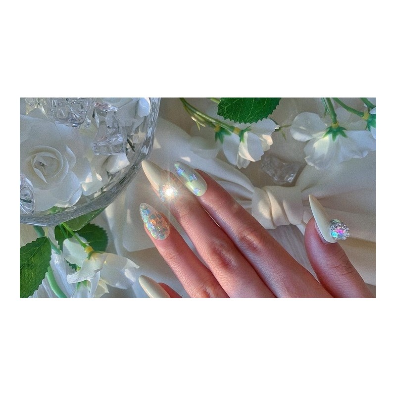 Yellow Twinkle Butterfly Handmade Nail Tips✨ - Midi Ballet /