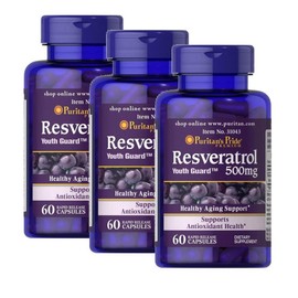Puritans Pride Resveratrol 500mg capsules Puritans Pride Resveratrol, 3 units, 60 tablets / 퓨리탄스프라이드 레스베라트롤 500mg 캡슐 Puritans Pride Resveratrol, 3개, 60정