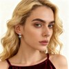 WARIDAR 12mm Tahitian Platinum Grey Faux Pearl Stud Earrings with