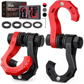 DAYDOOR 3/4" D Ring Shackles, Heavy Duty D Ring Shackles with 7/8 Pin, 45,000 lbs Break Strength Easy Open Towing Shackle for Off-Road Recovery, Winch, Trucks, Jeep, SUV & ATV (2 Pack)(Red)