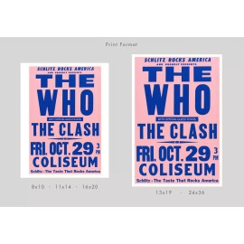The Who and The Clash 1982 concert poster print - 24" x 36"