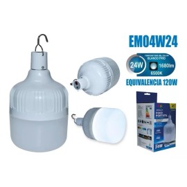 Megaluz Foco De Emergencia Recargable Led 24w Usb 8-6hrs Portatil