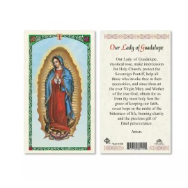 Our Lady of Guadalupe Virgin Laminated Prayer Cards Pack of 25 English Gift New