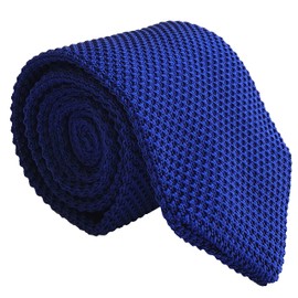Corbata de punto delgada de color sólido para hombre, clásico, elegante, formal, para boda, Azul Real, Talla única