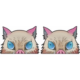 Pure Print Cut Anime Peeker Sticker for Car, Laptop & Co - Pack of 2, 9 cm - Weatherproof & UV Resistant (Inosuke)