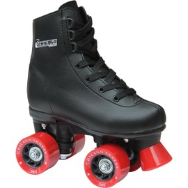 Chicago Boys Rink Roller Skates – Classic High-Top Quad Skates, Padded Ankle Support, 54mm Urethane Wheels, Adjustable Trucks, Indoor & Outdoor Use
