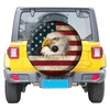 Retro American Flag Spare Tire Cover with Backup Camera Hole