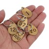 NumRealm Key Tags with Numbers, Brass Droplet Shaped Key ID