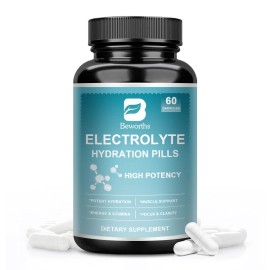 Beworths Electrolyte Capsules Hydration Pills w/ Magnesium, Sodium, Potassium, Chloride