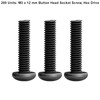 200pcs M3x12mm Black Round Head Hex Socket Key Bolts Alloy