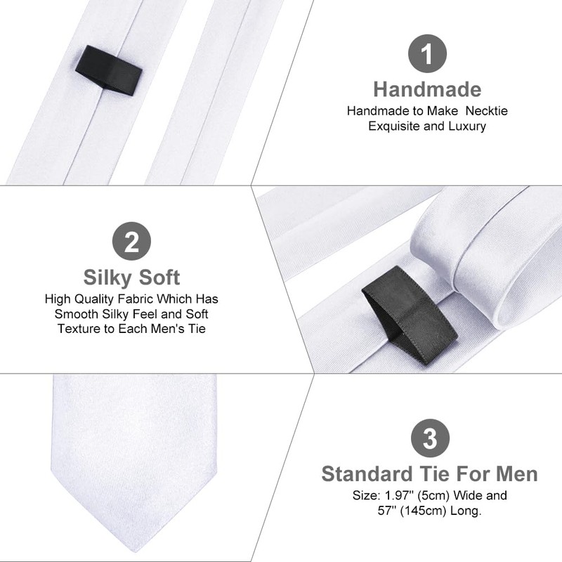 URAQT Men's Ties, Satin Elegant Tie 5 cm for Men,