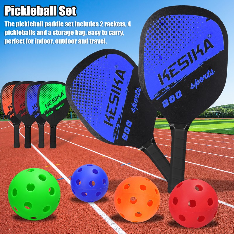 Pickleball Paddle Set Pickleball Rackets Ball Set 2 Rackets &