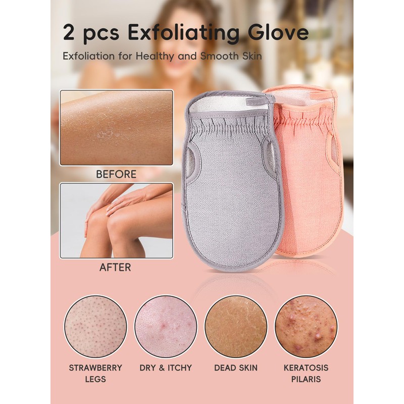 Aswdbbn Exfoliating Gloves Korean Body Scrubber for Shower Dead Skin