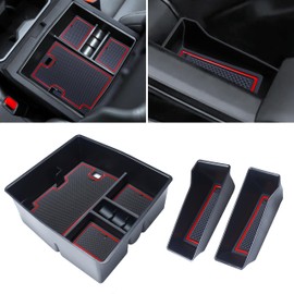 SENSHINE Center Console Organizer Tray, Side Door Handle Stroage Box for Toyota Tacoma 2024 2025 Accessories ABS Plastic Armrest Box Interior Insert Secondary Hidden Tray